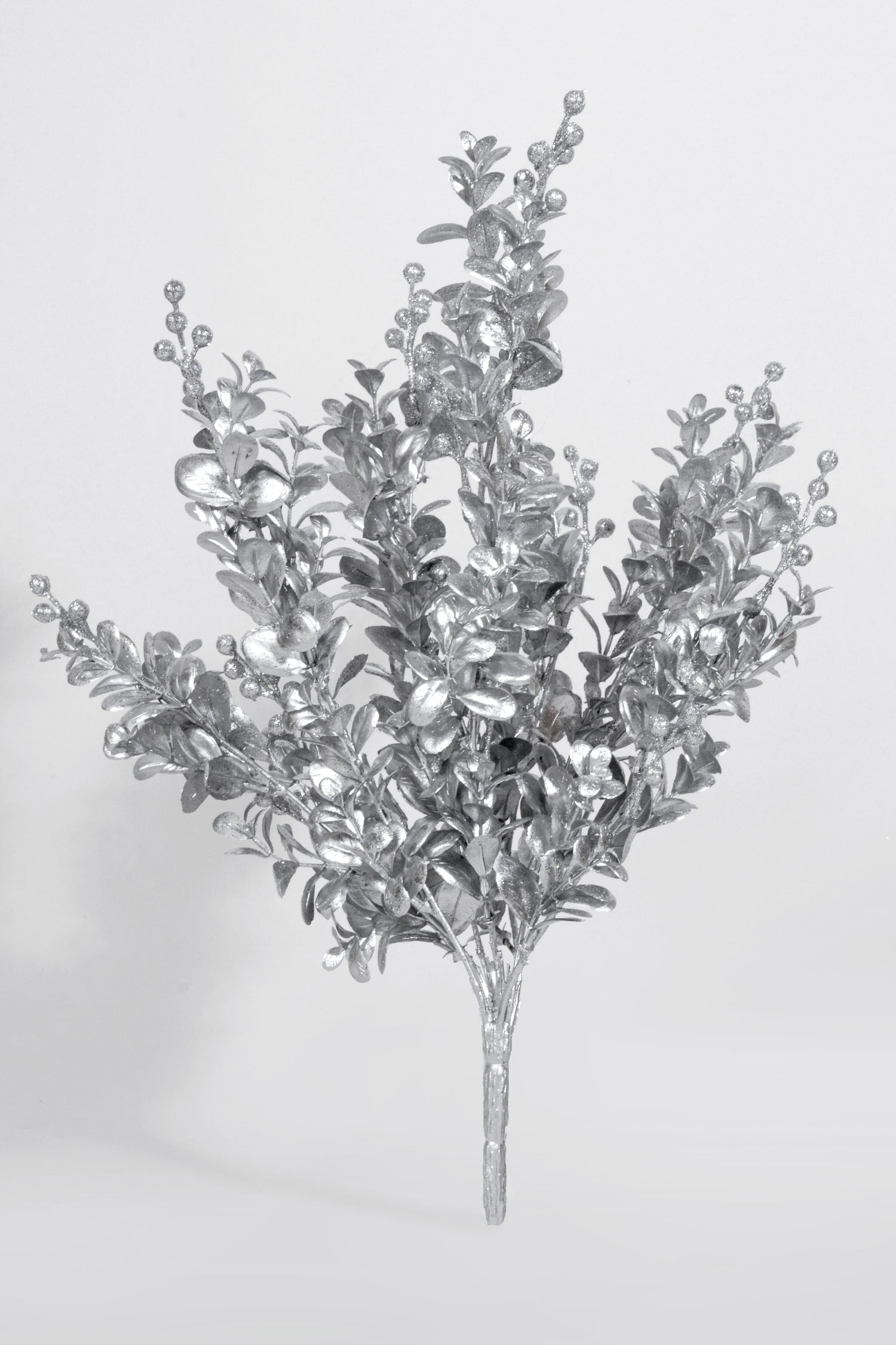 18" Metallic Eucalyptus Bush Silver