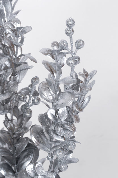 18" Metallic Eucalyptus Bush Silver