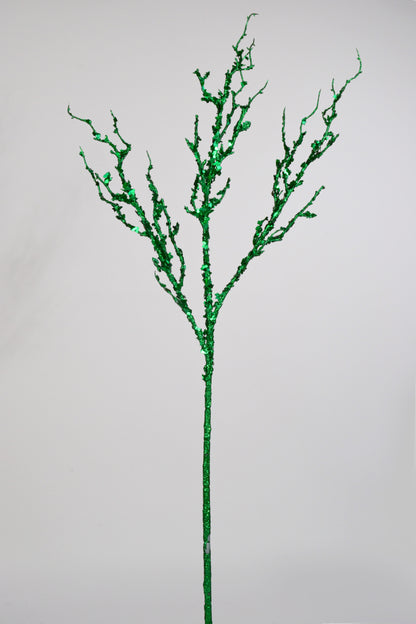 36" Branch With Sequin Green