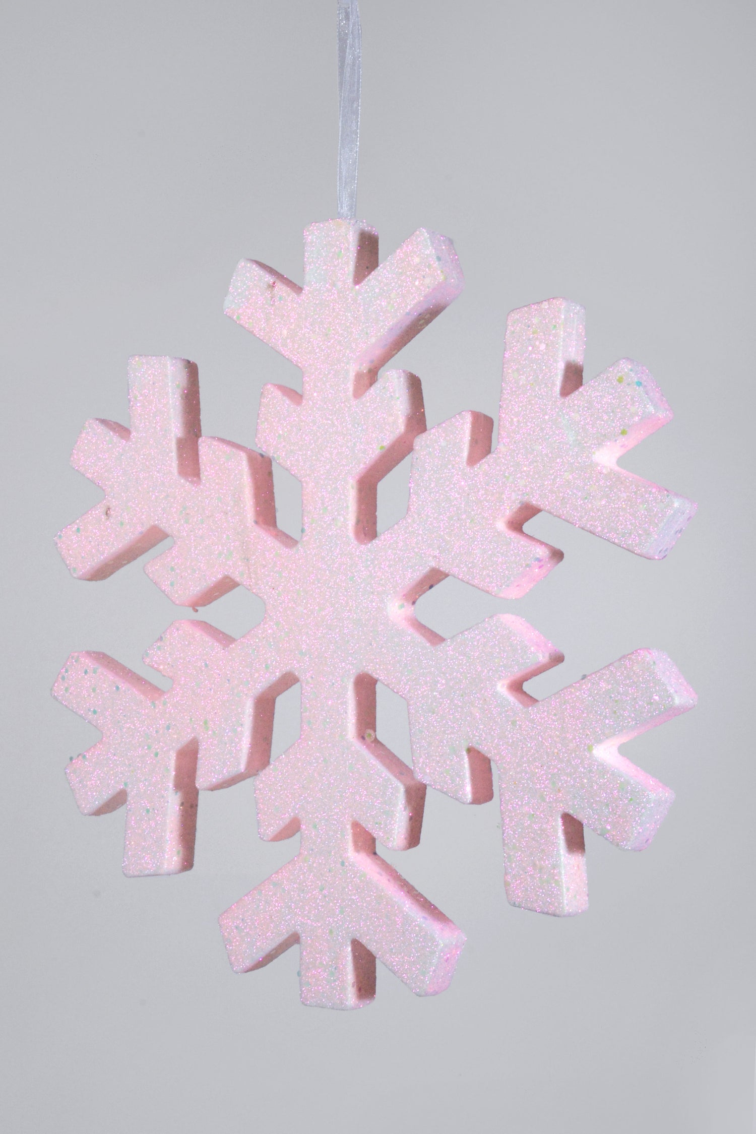 16" Foam Snowflake With Glitter Pink