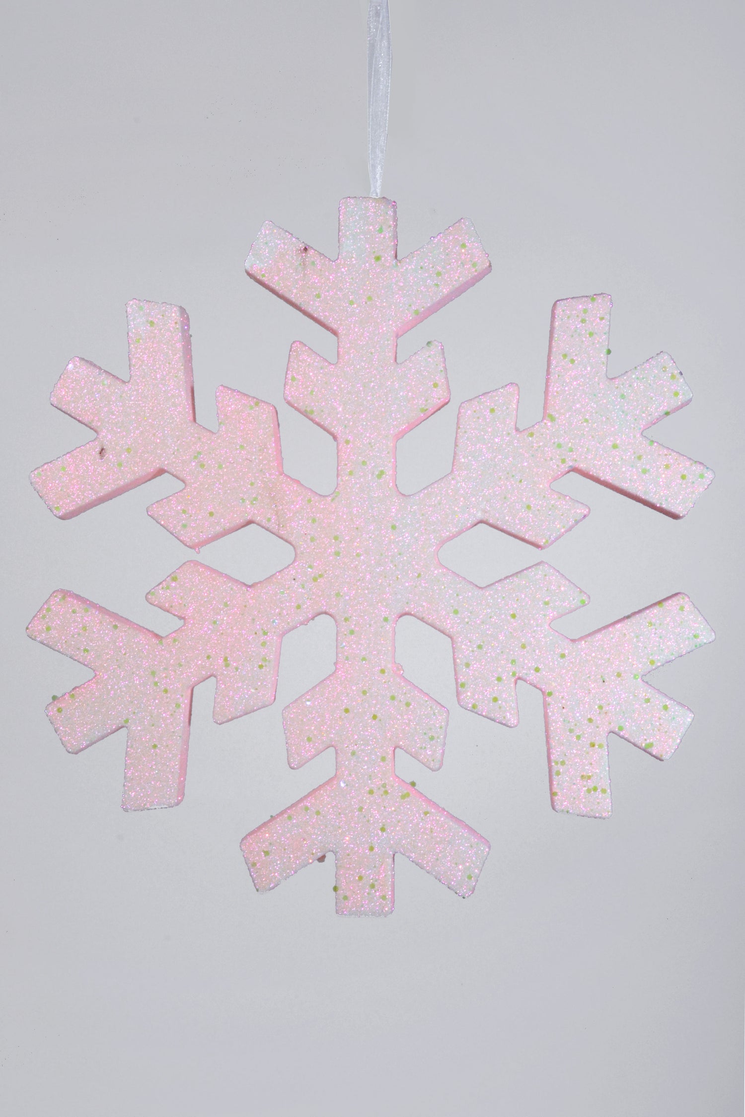 16" Foam Snowflake With Glitter Pink