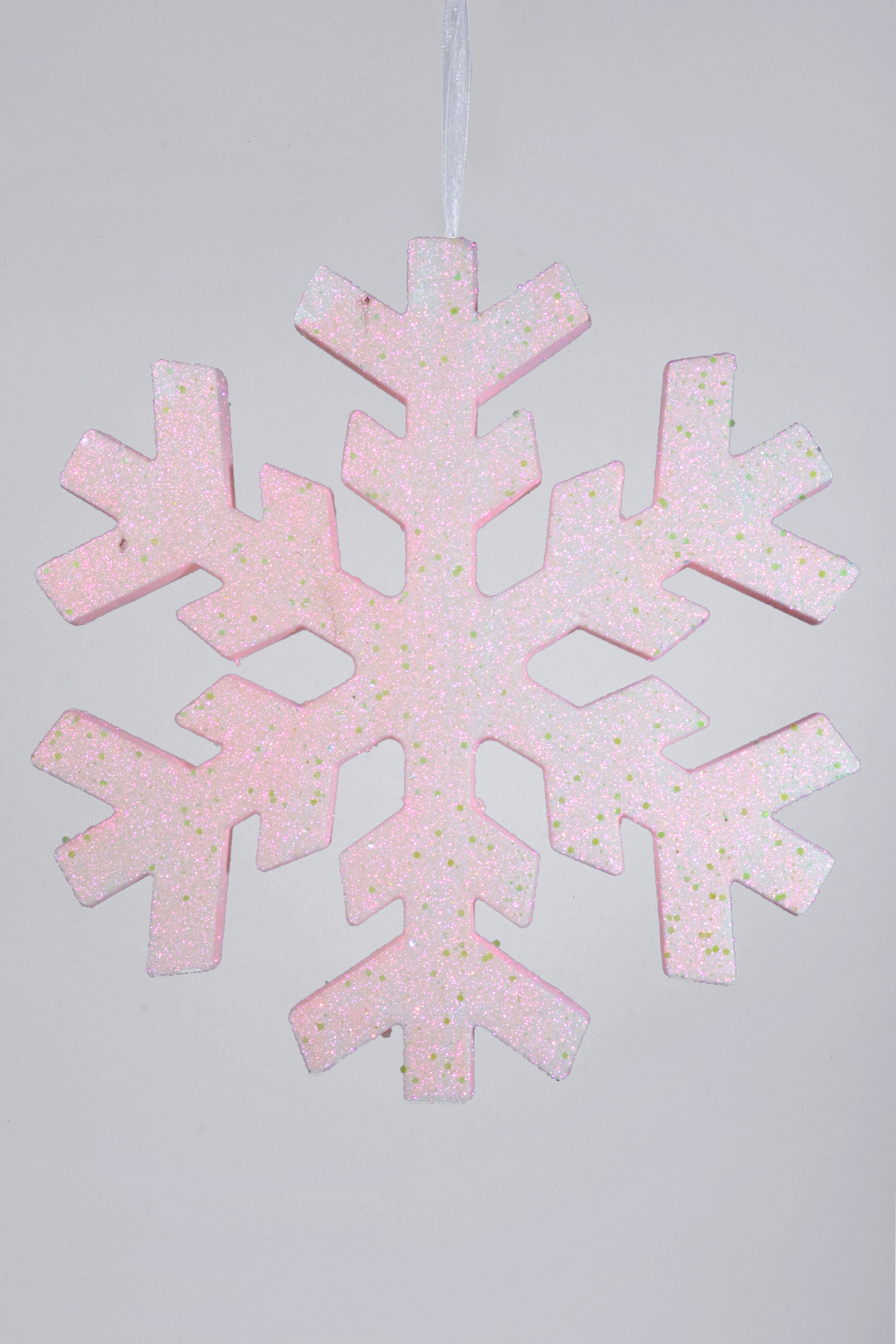 16" Foam Snowflake With Glitter Pink