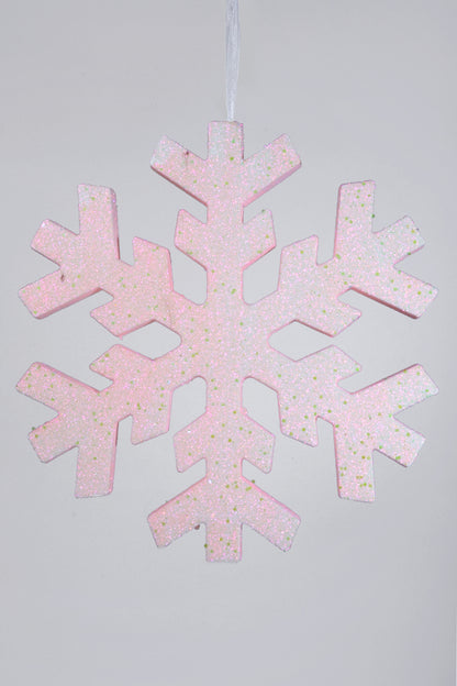 16" Foam Snowflake With Glitter Pink