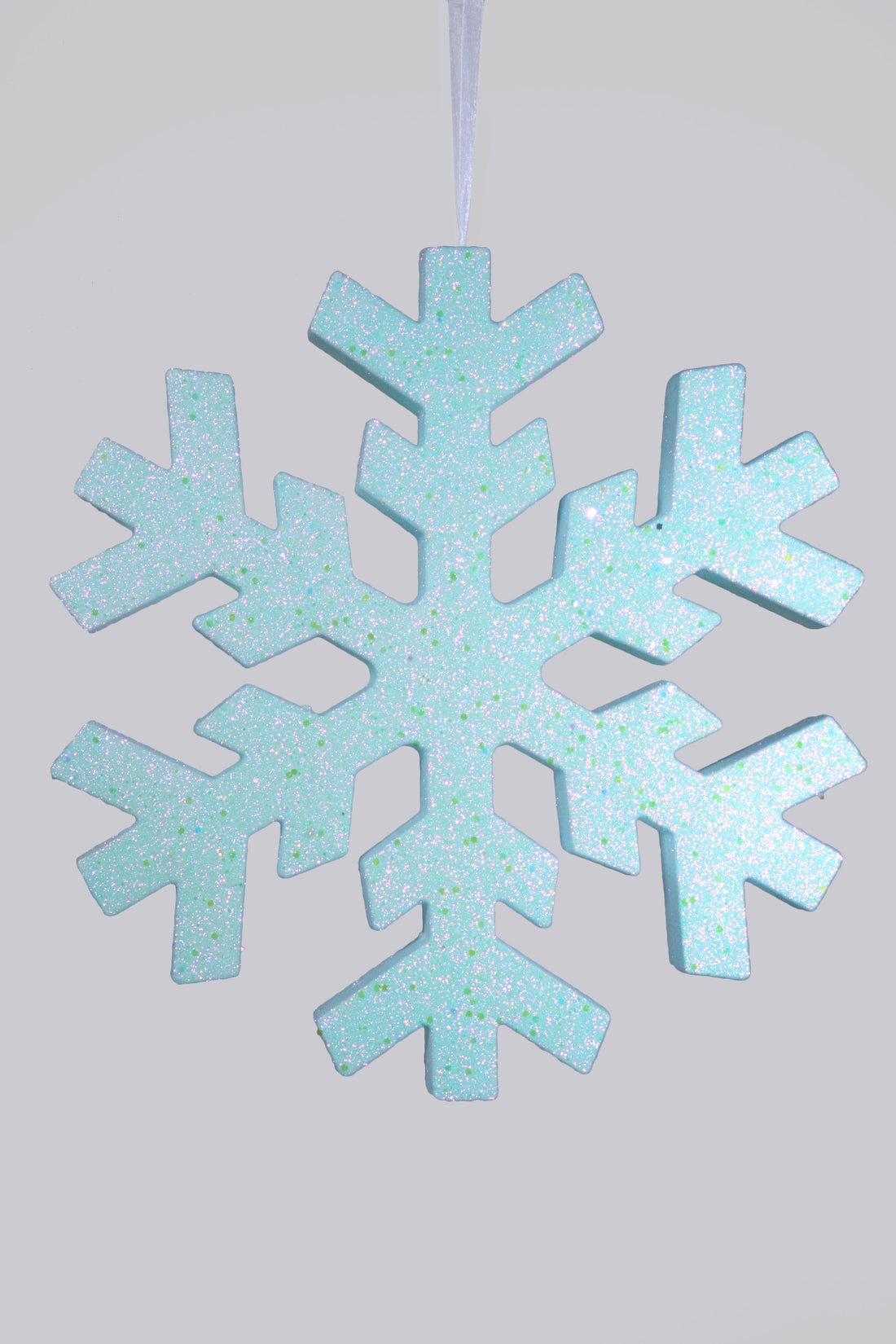 16" Foam Snowflake With Glitter Light Blue
