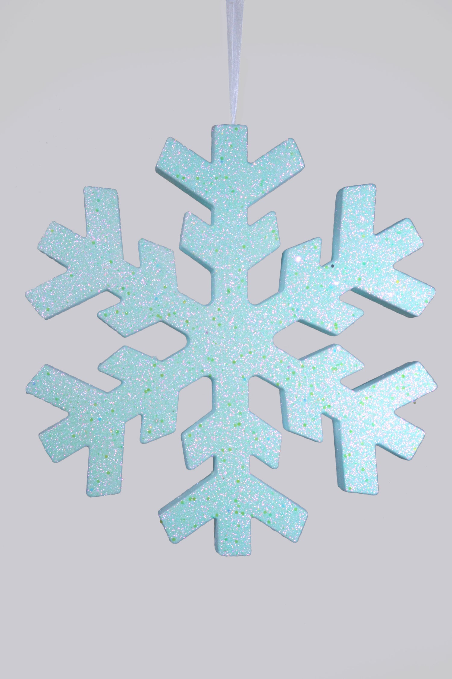 16" Foam Snowflake With Glitter Light Blue