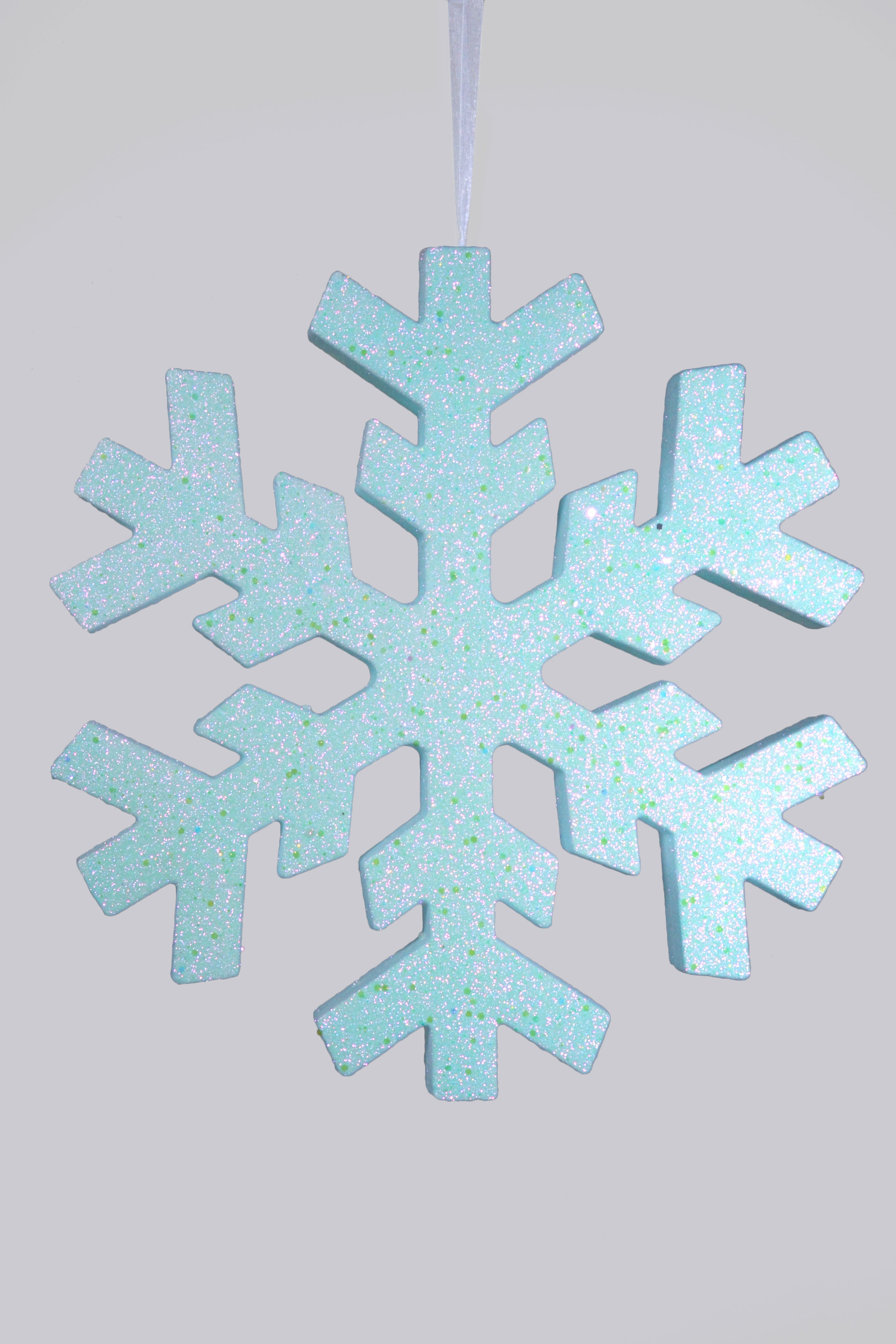 16" Foam Snowflake With Glitter Light Blue
