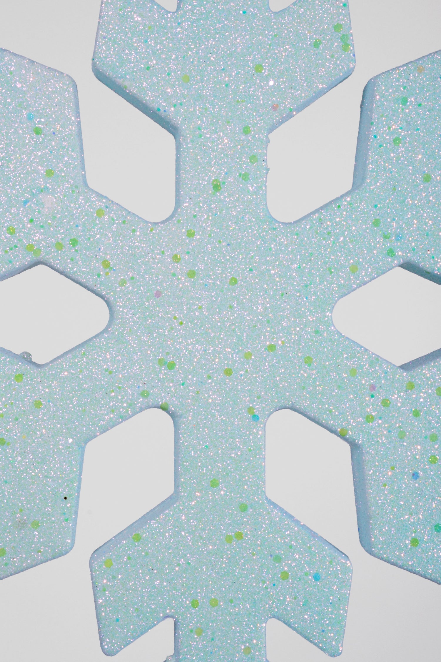 16" Foam Snowflake With Glitter Light Blue