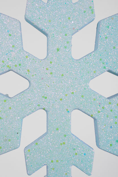 16" Foam Snowflake With Glitter Light Blue