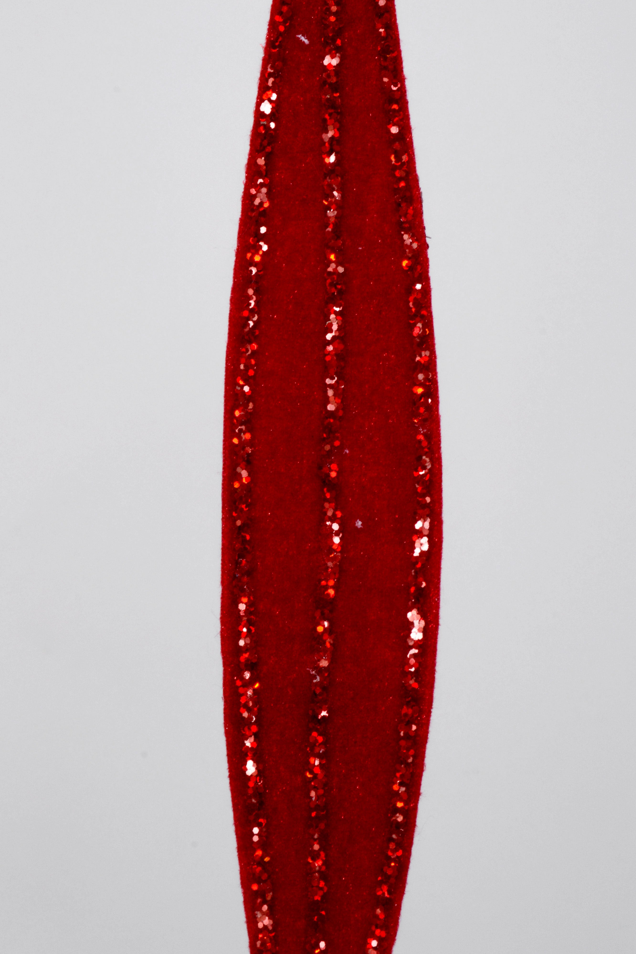 29.5" Glitter Leaf Stem Red