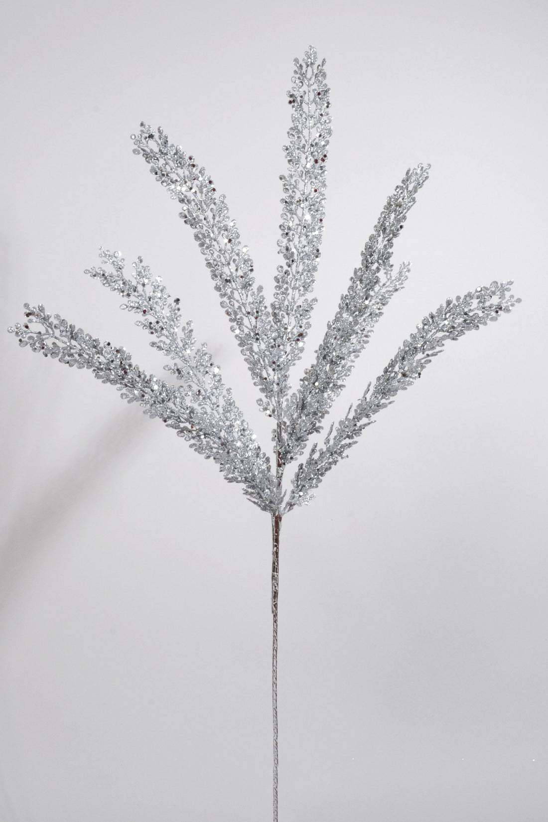 29" Glitter Fern Bush silver