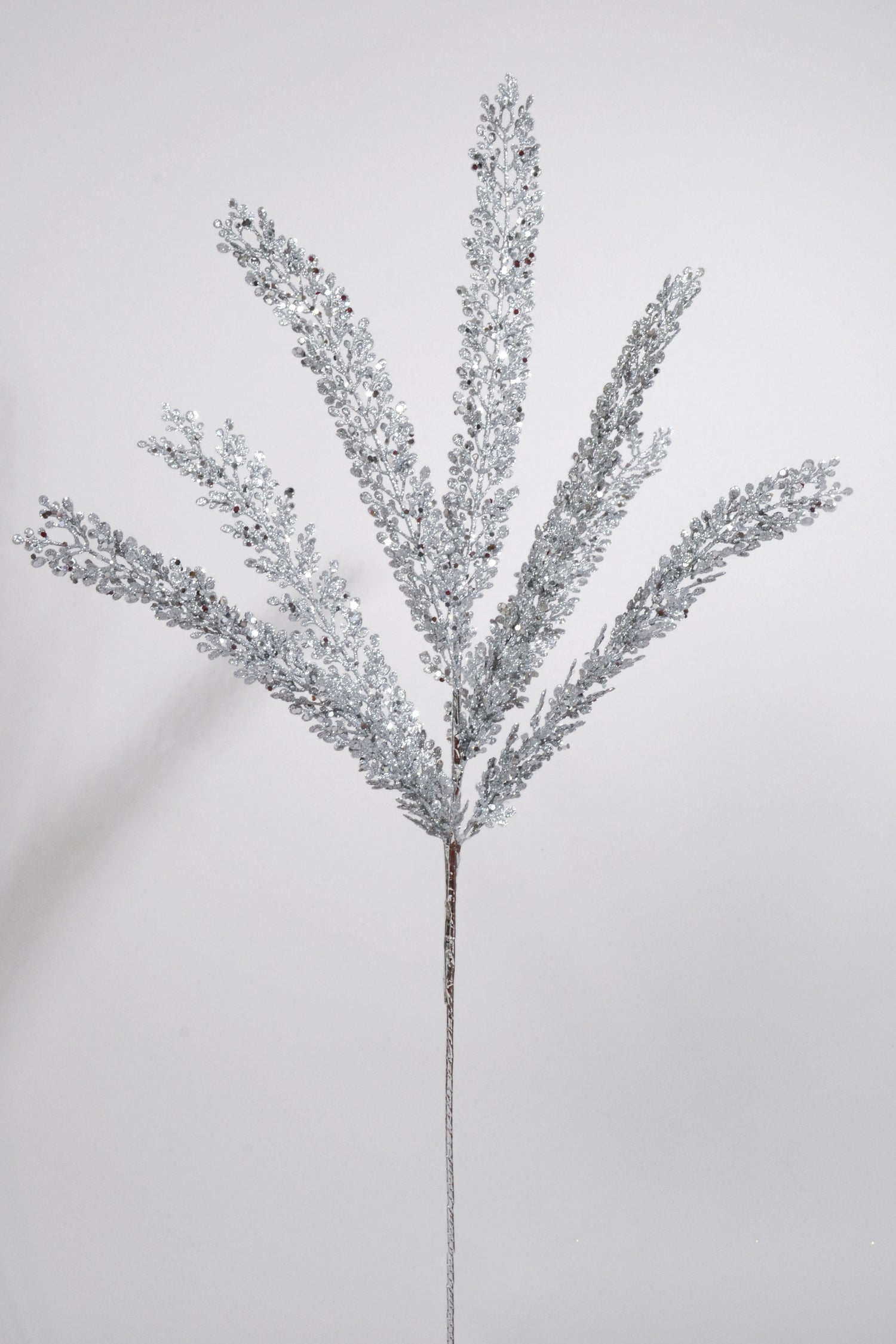 29" Glitter Fern Bush silver