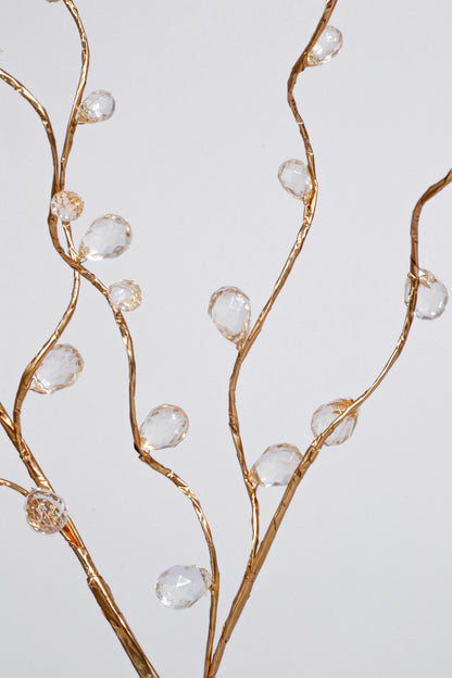 30" Crystal Bead Spray Gold