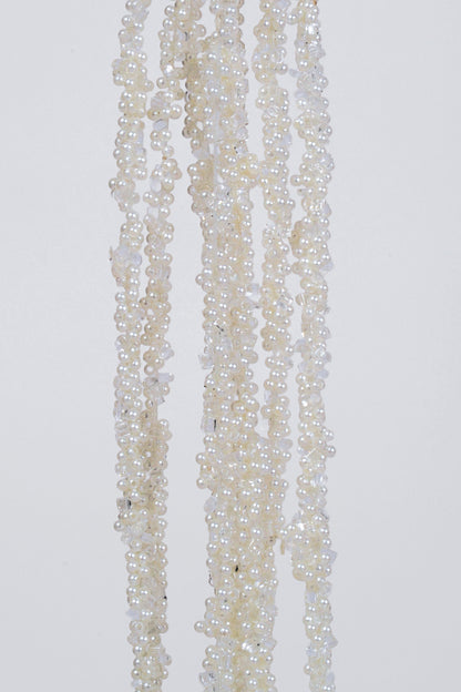 35" Hanging Pearlized Bead Spray White