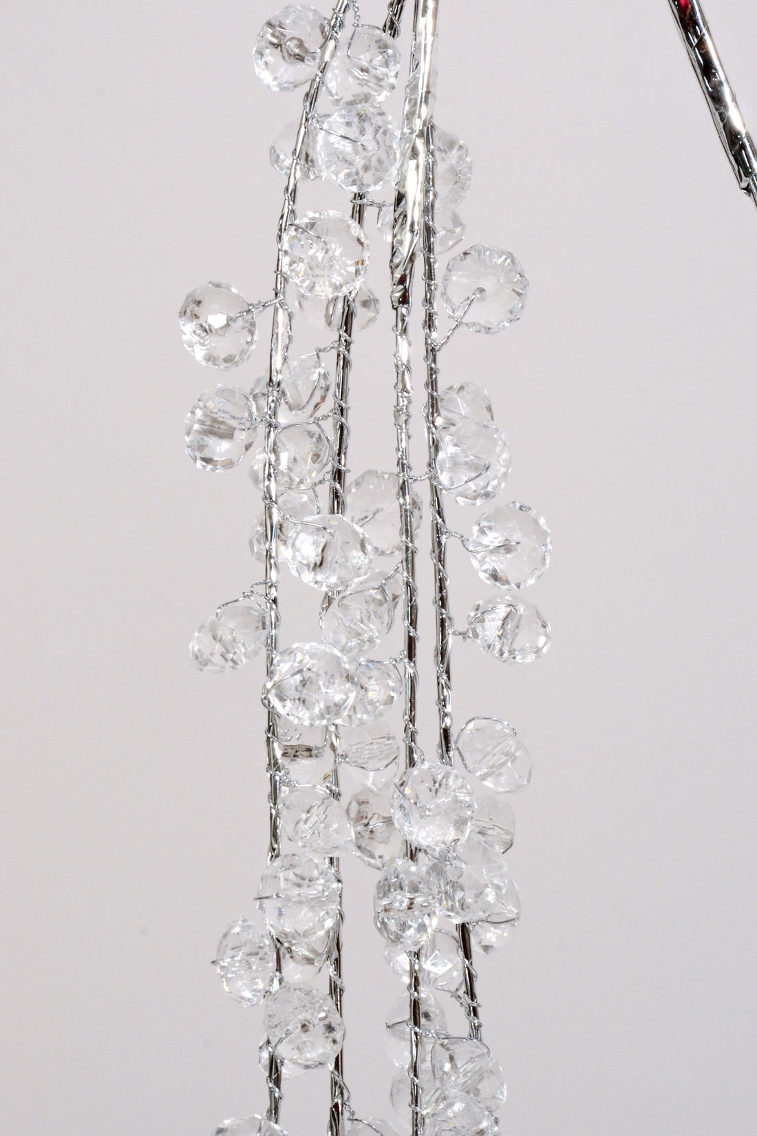 38" Hanging Crystal Bead Spray Silver/Clear