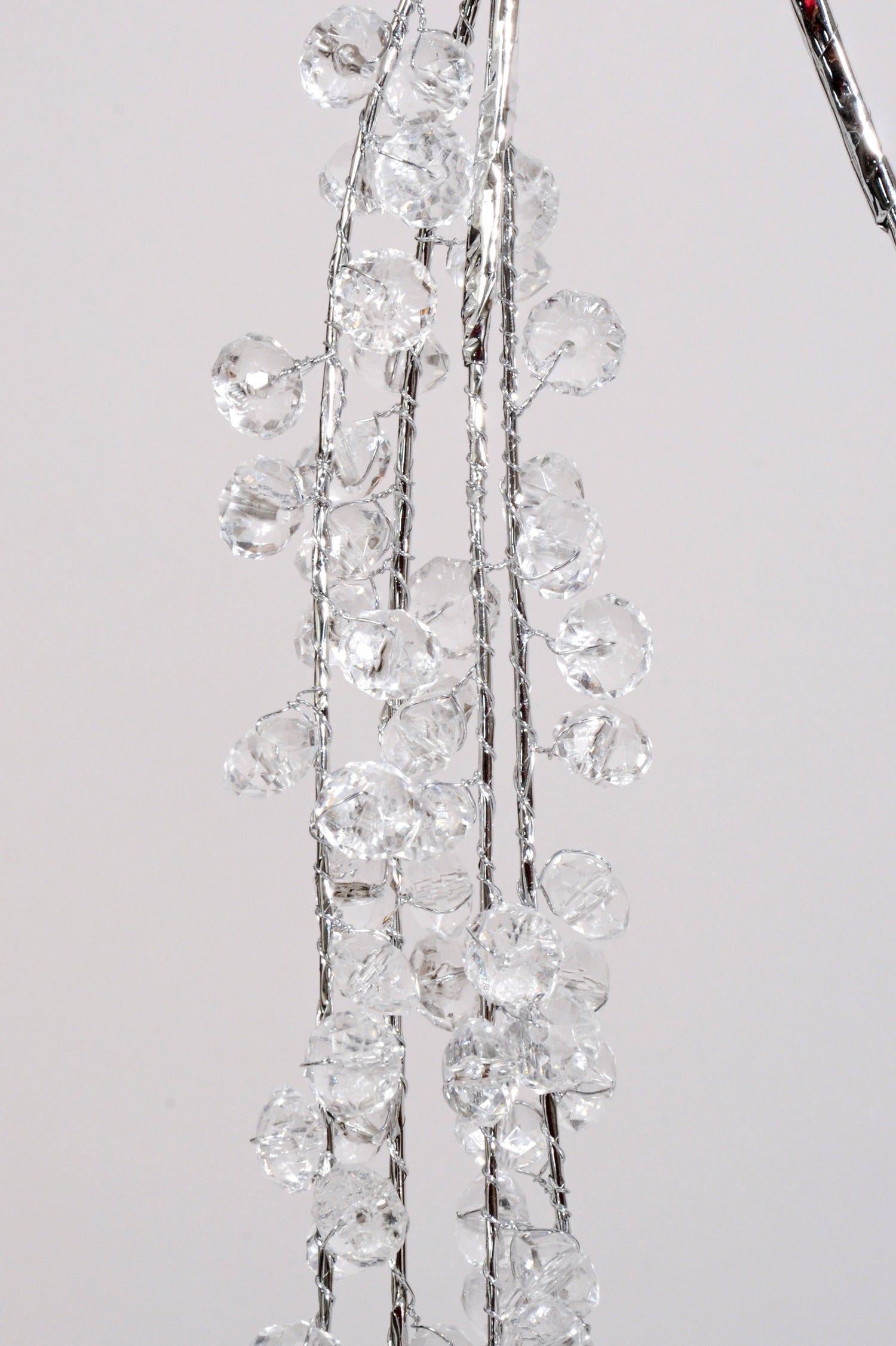 38" Hanging Crystal Bead Spray Silver/Clear