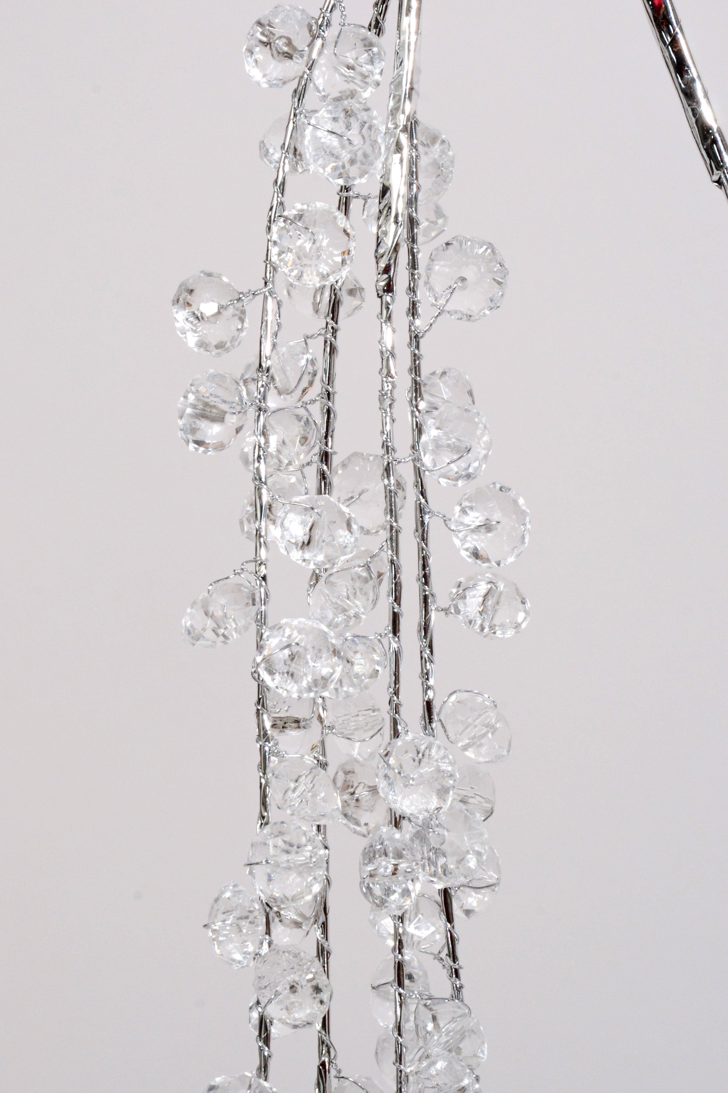 38" Hanging Crystal Bead Spray Silver/Clear