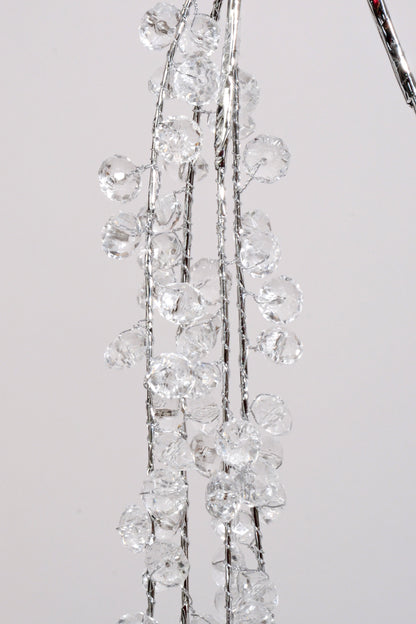 38" Hanging Crystal Bead Spray Silver/Clear