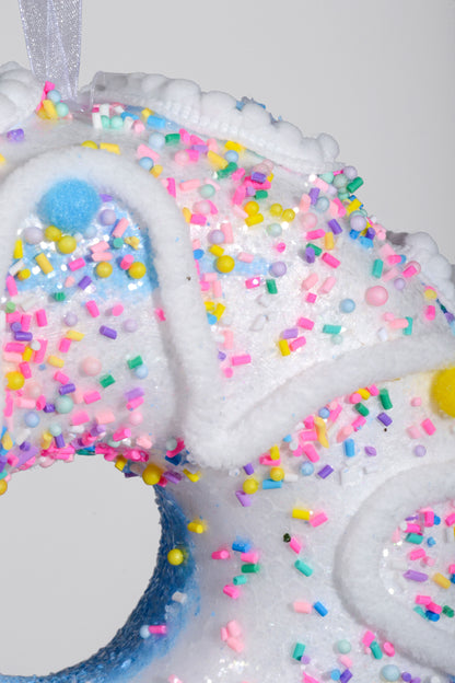 8" Sprinkle Donut White/Blue