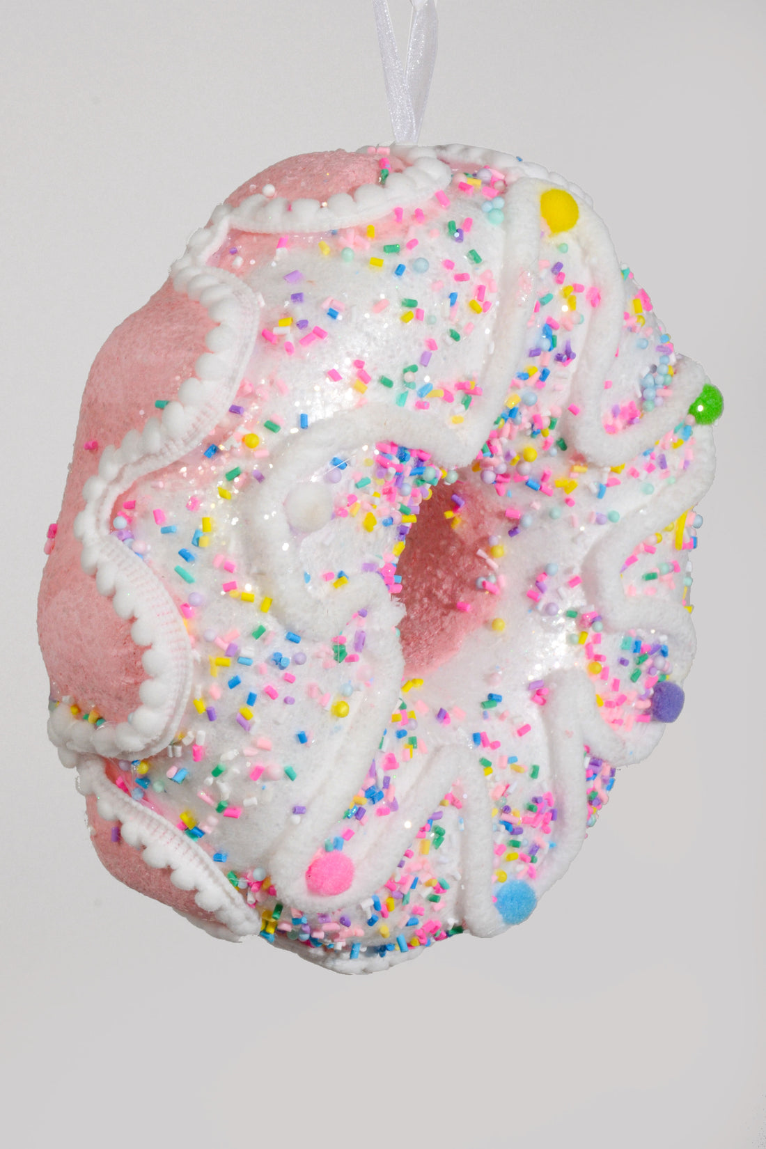 8" Sprinkle Donut White/Pink
