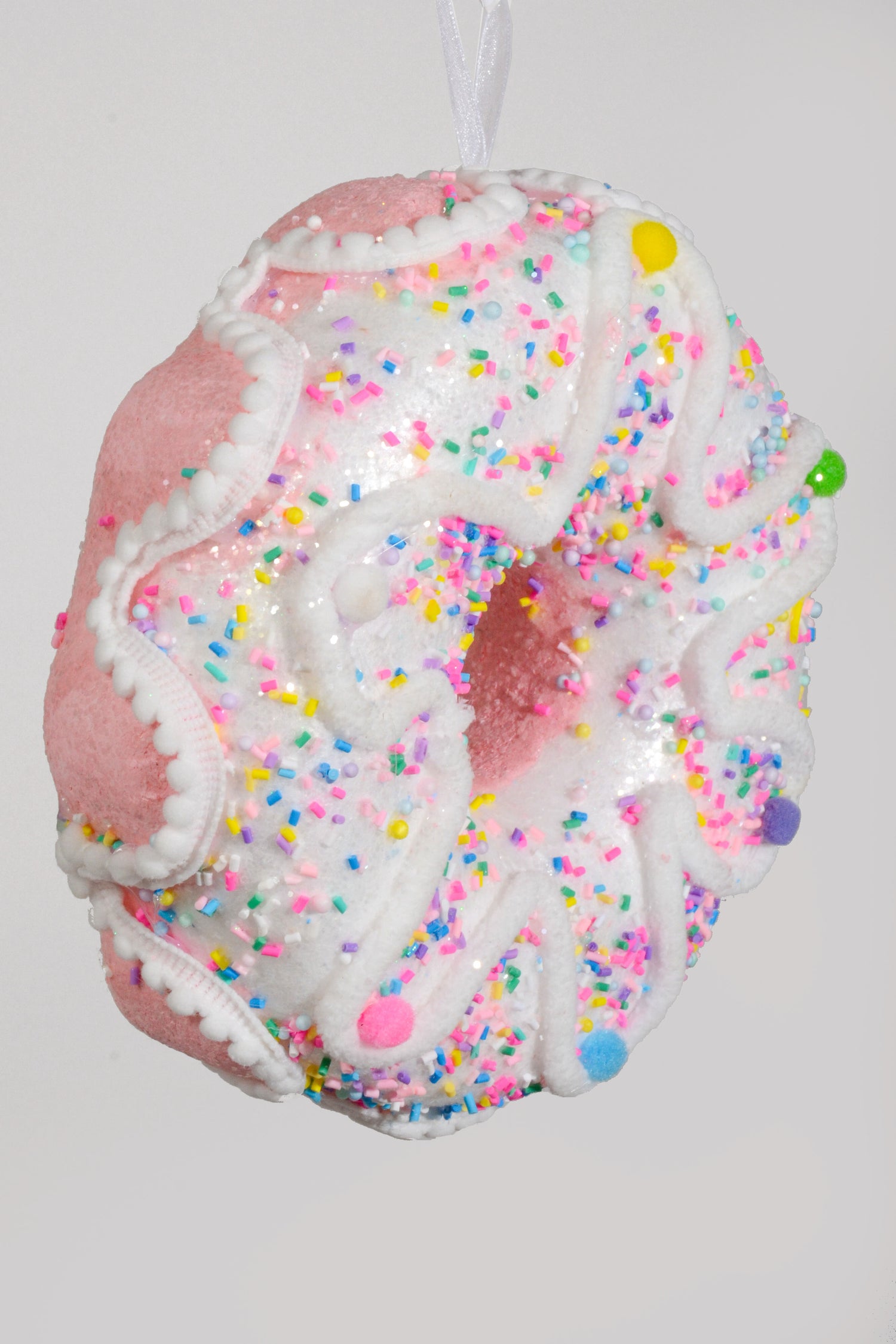 8" Sprinkle Donut White/Pink