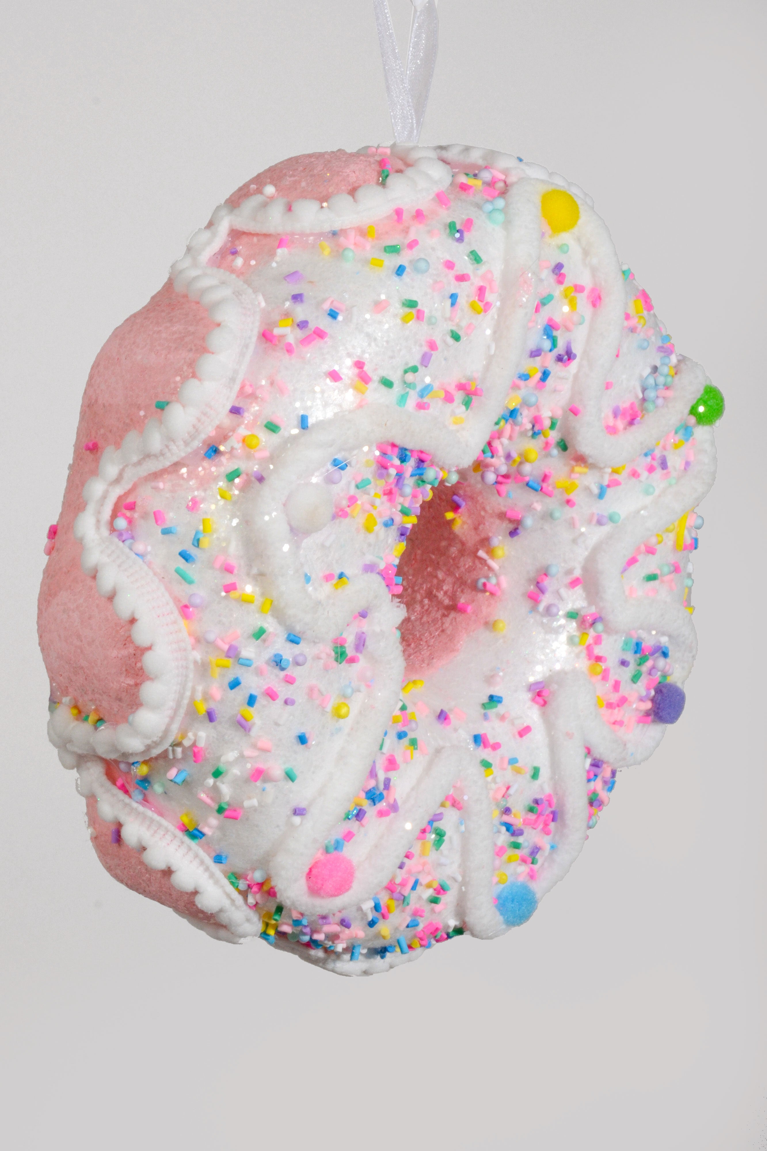 8" Sprinkle Donut White/Pink