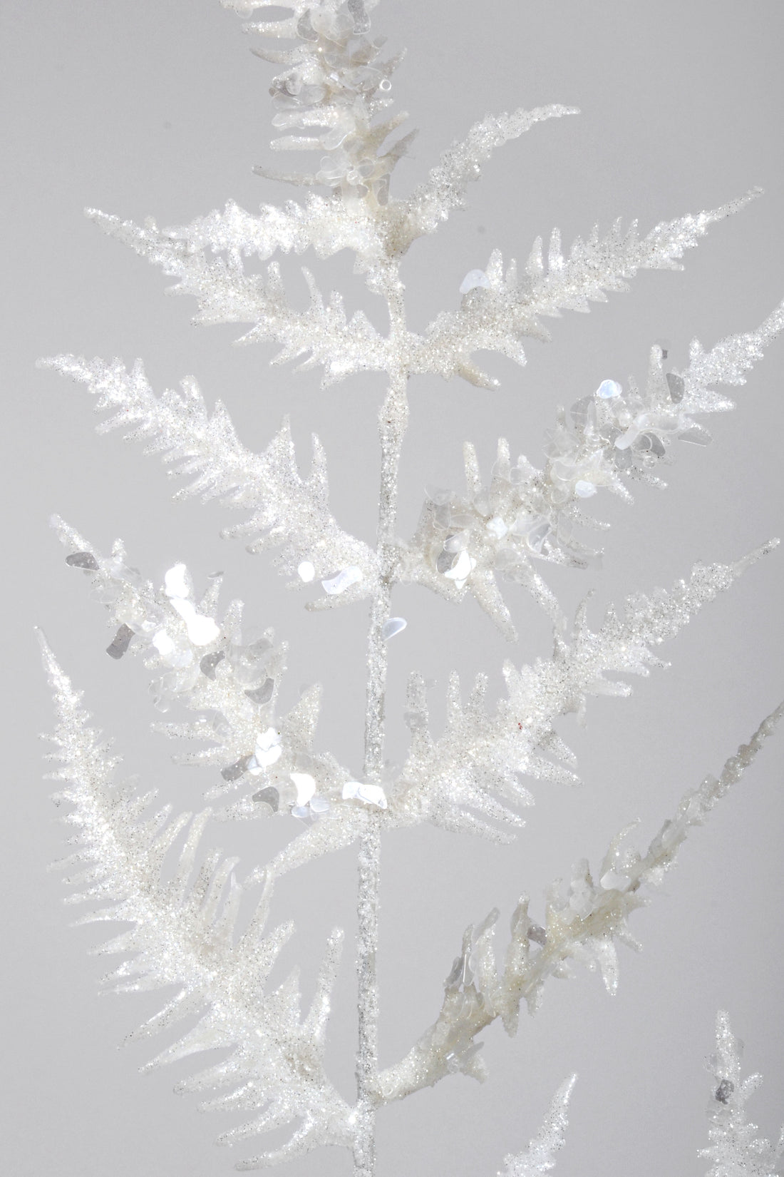 31" Metallic Leaf Spray With Glitter White