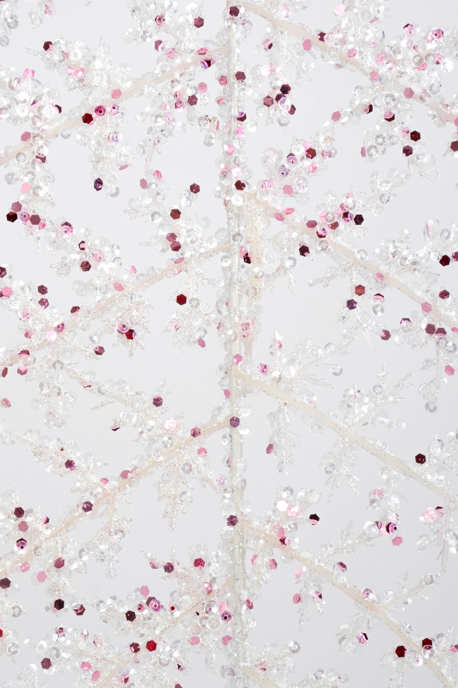 33" Glitter Hanging Palm Leaf Spray White