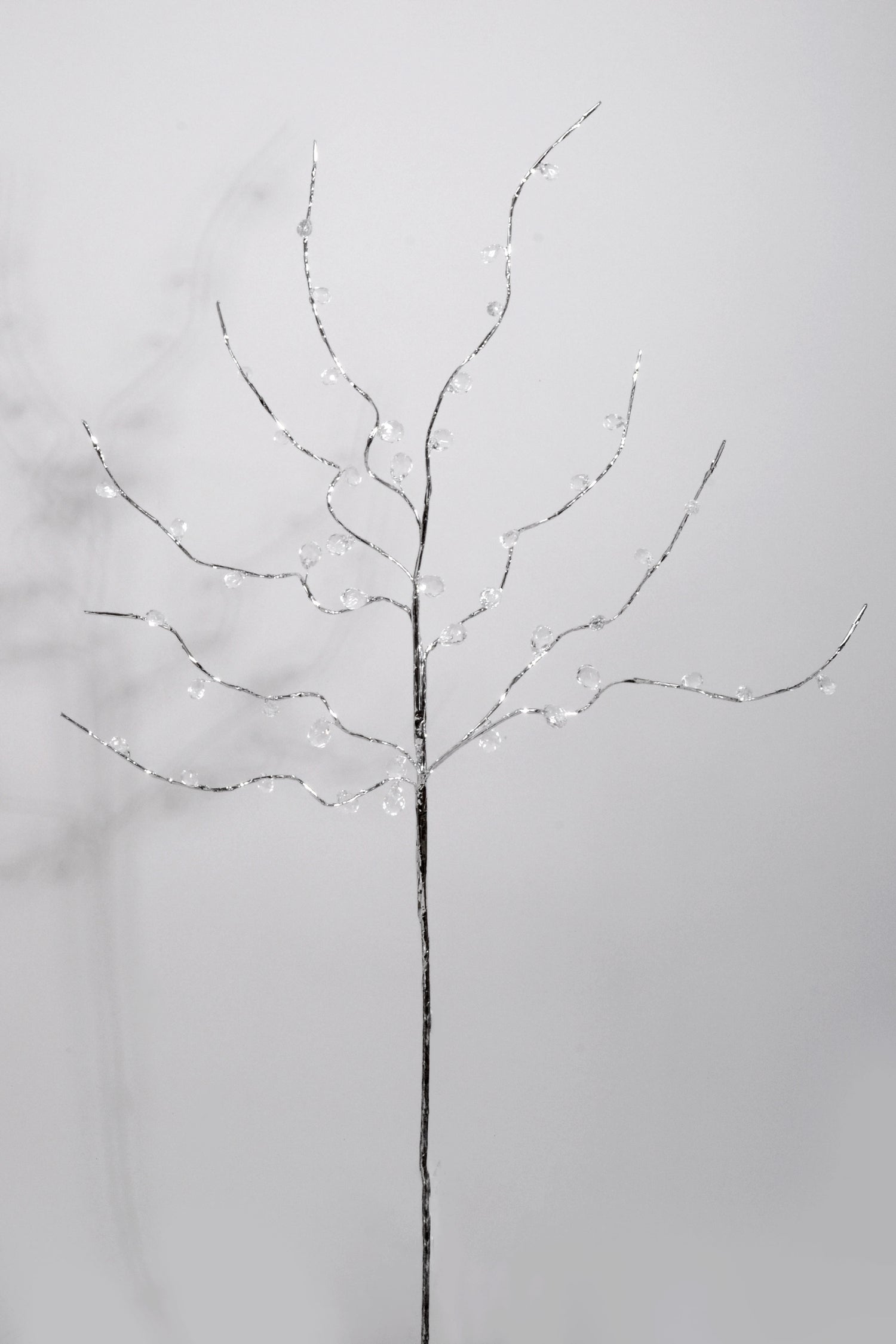 30" Crystal Bead Spray Silver