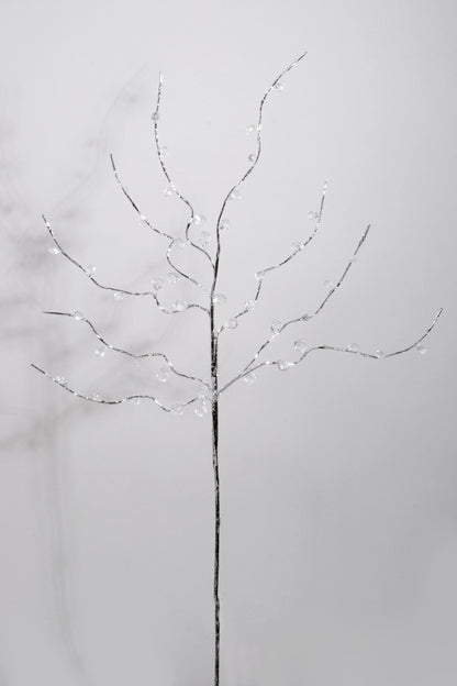 30" Crystal Bead Spray Silver