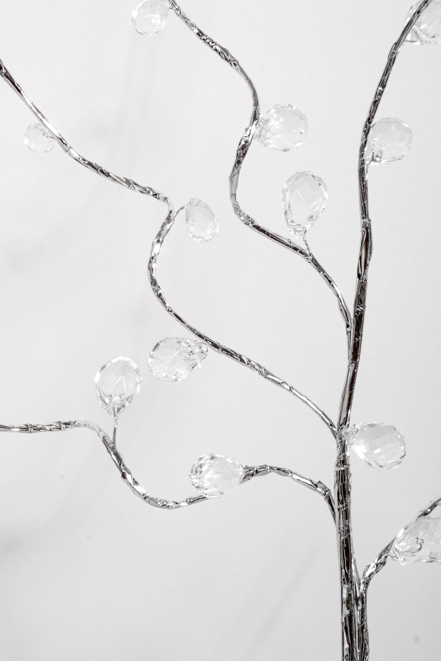 30" Crystal Bead Spray Silver