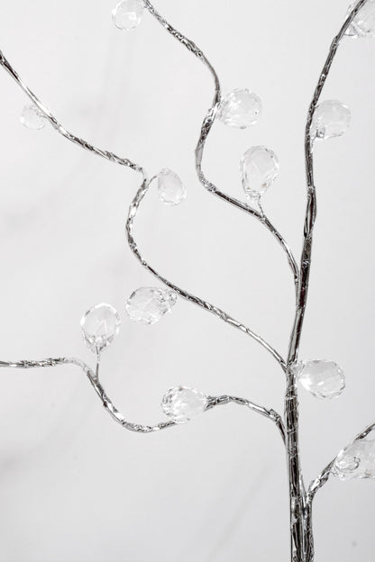 30" Crystal Bead Spray Silver
