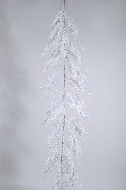 57" Frosted Cedar Garland White