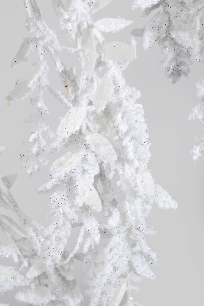 57" Frosted Cedar Garland White