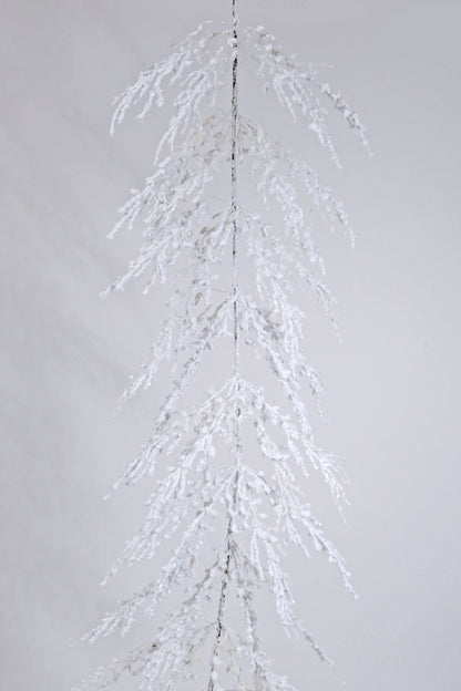61" Frosted Cedar Garland White