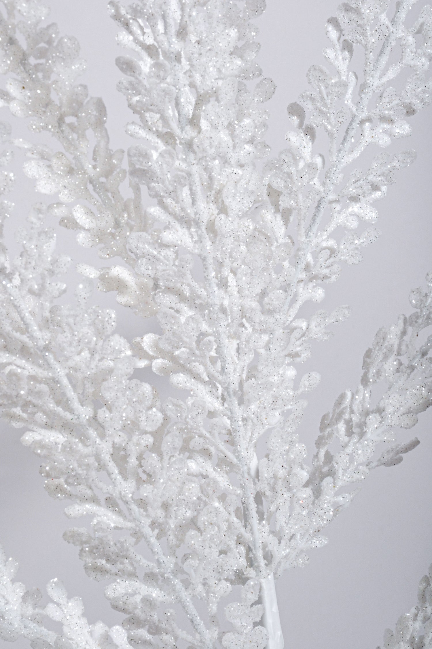 29" Glitter Fern Bush White