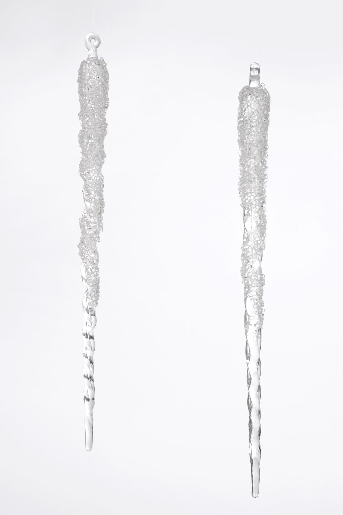 14.5" Icicles With Bead Clear Pkg2
