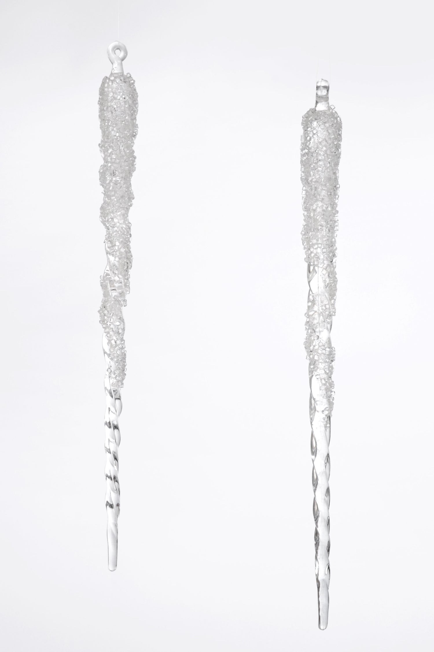 14.5" Icicles With Bead Clear Pkg2