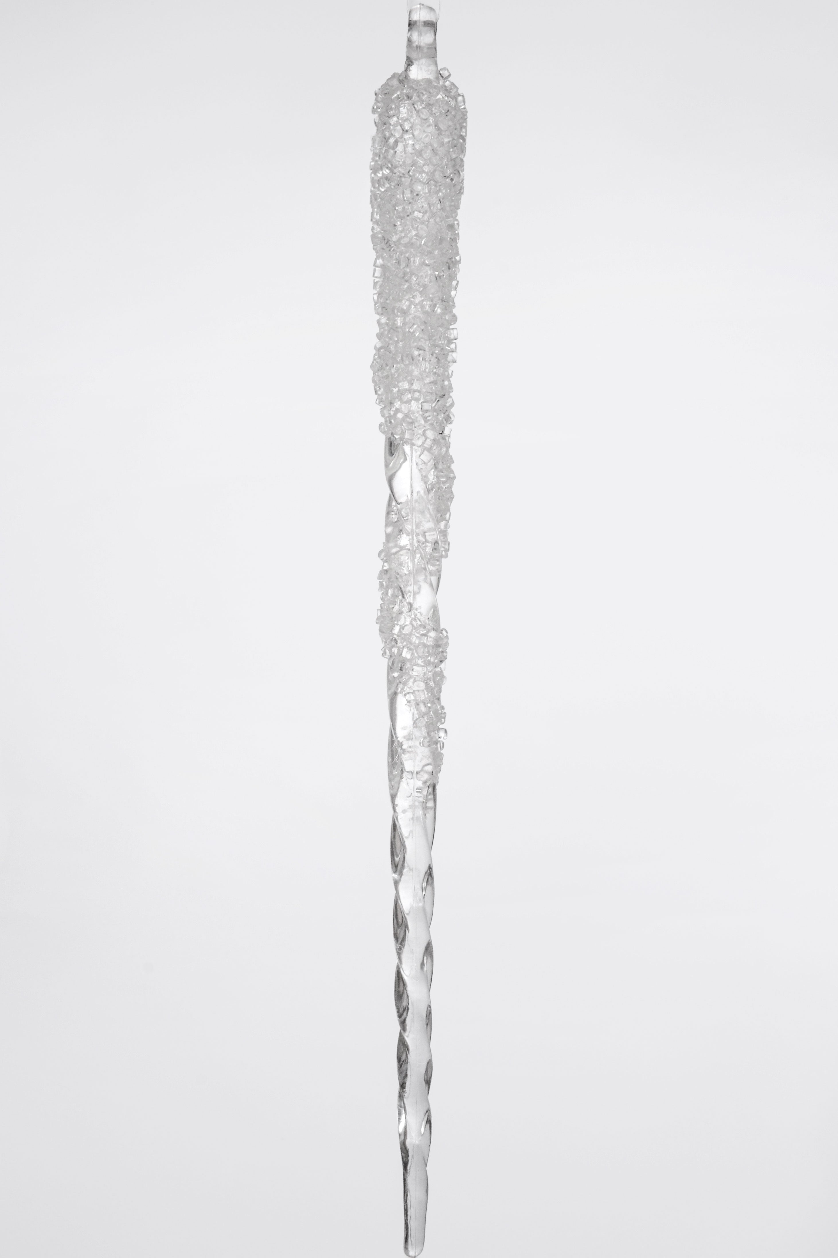 14.5" Icicles With Bead Clear Pkg2