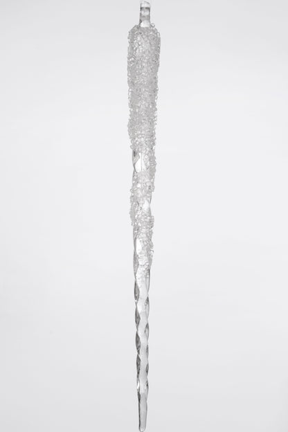14.5" Icicles With Bead Clear Pkg2