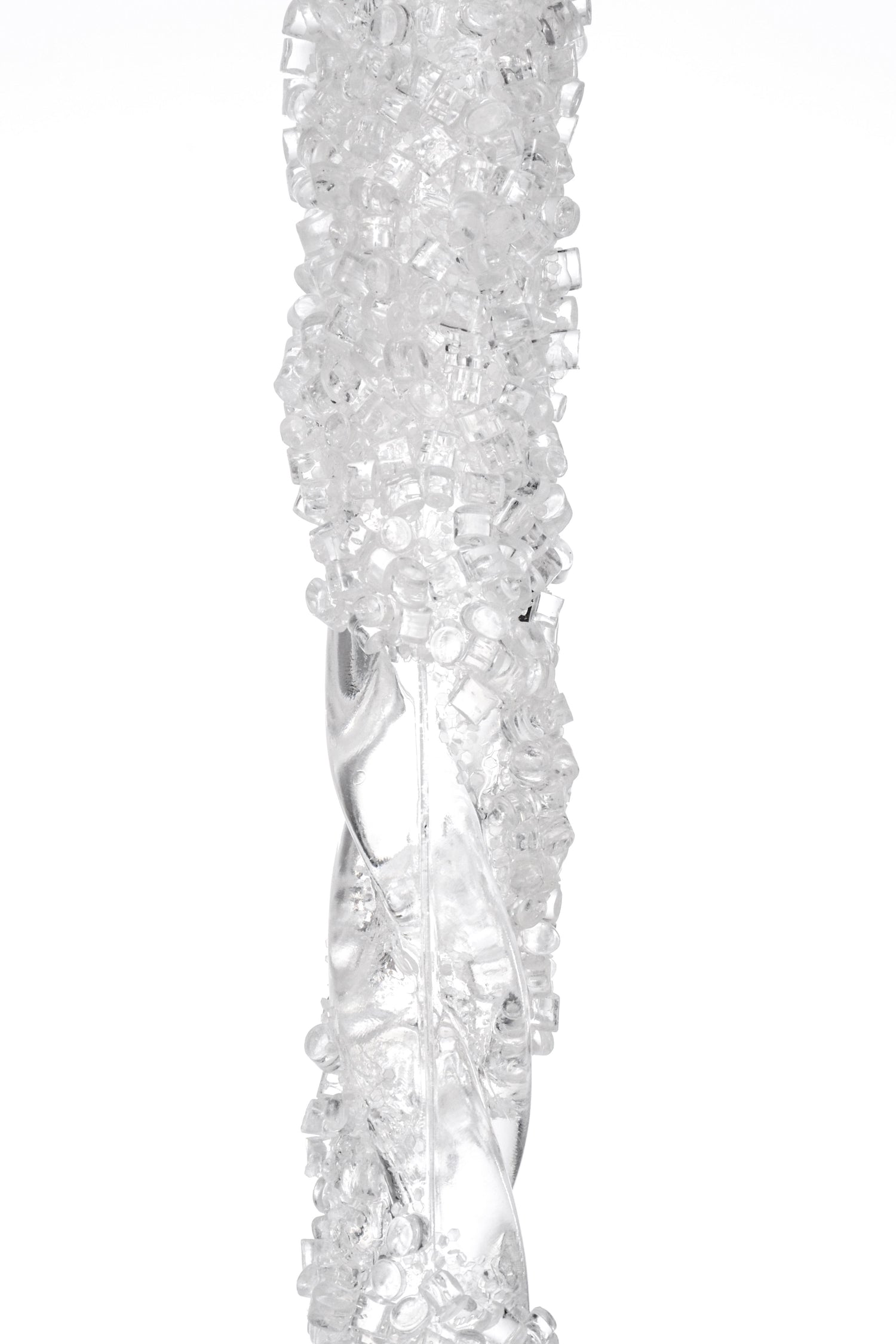 14.5" Icicles With Bead Clear Pkg2