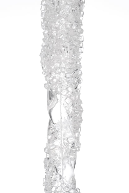 14.5" Icicles With Bead Clear Pkg2