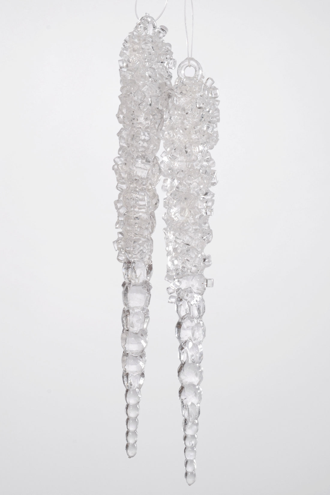 6" Icicles With Bead  Clear Pkg2