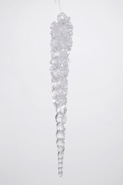 6" Icicles With Bead  Clear Pkg2