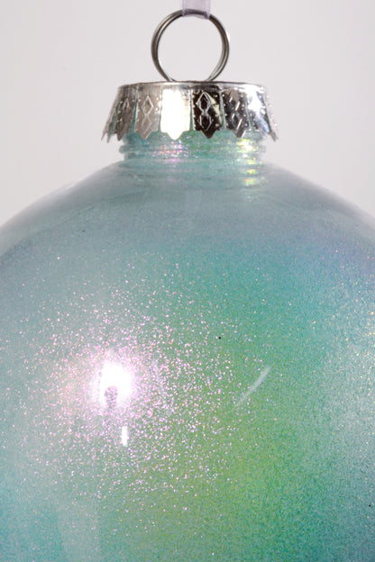 150mm Glitter Ball Ornament Blue