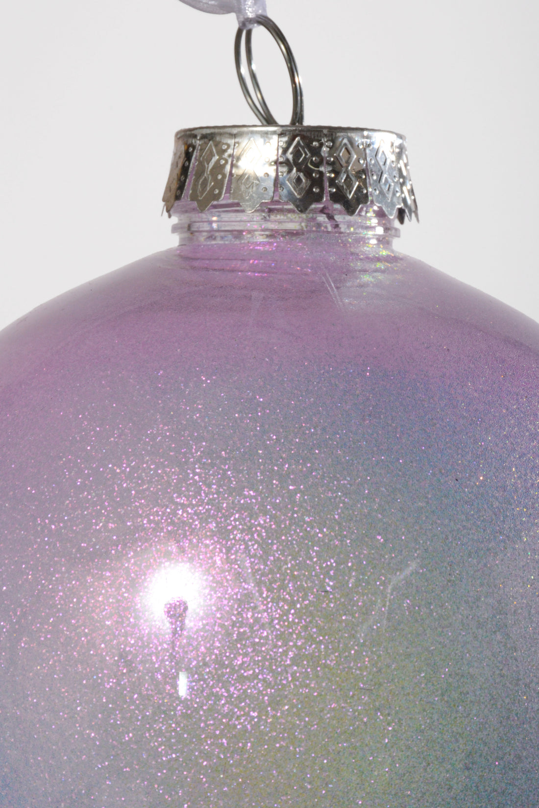 150mm Glitter Ball Ornament Purple
