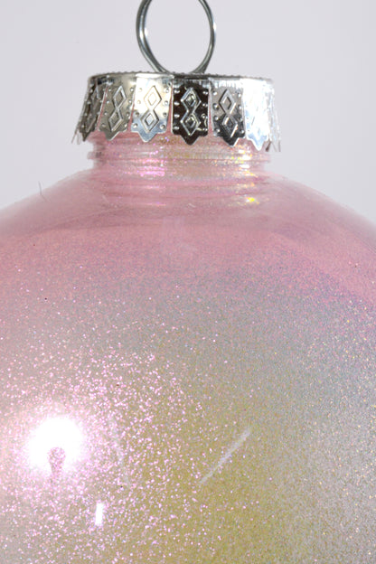 150mm Glitter Ball Ornament Pink