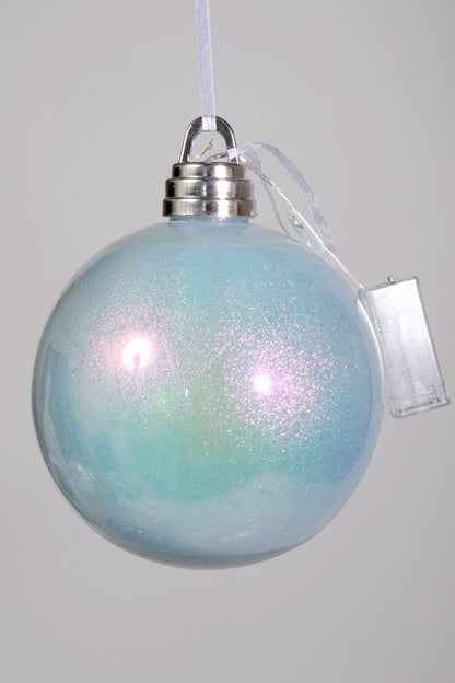 200mm Glitter Ball With Light Blue