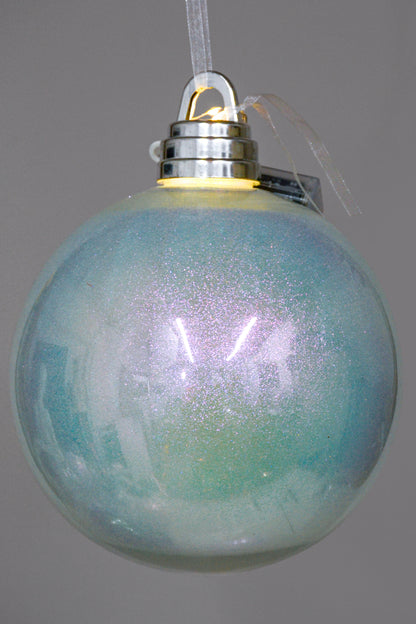 200mm Glitter Ball With Light Blue