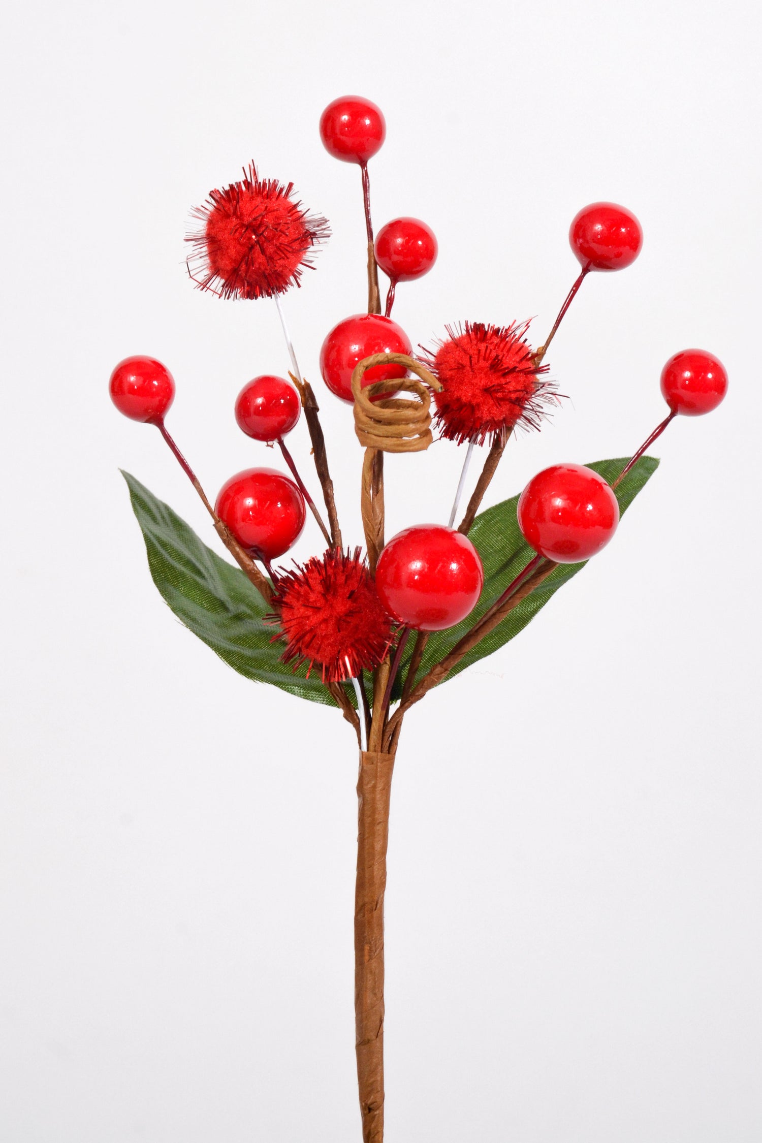 7.5" Berry Pompom Pick Red