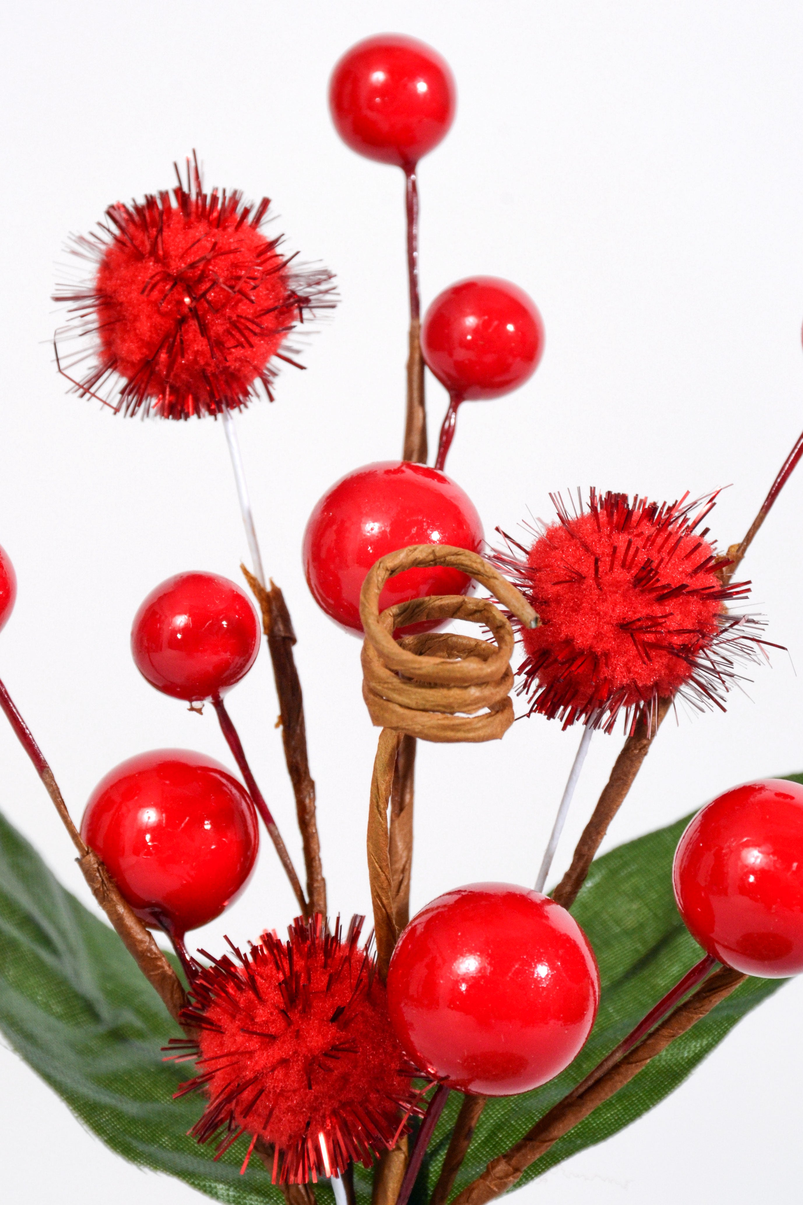 7.5" Berry Pompom Pick Red